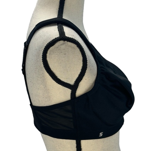 Glamorise Sport Magiclift Seamless Wire-Free Mesh Soft Cup Bra - Black - 36C - Picture 2 of 7